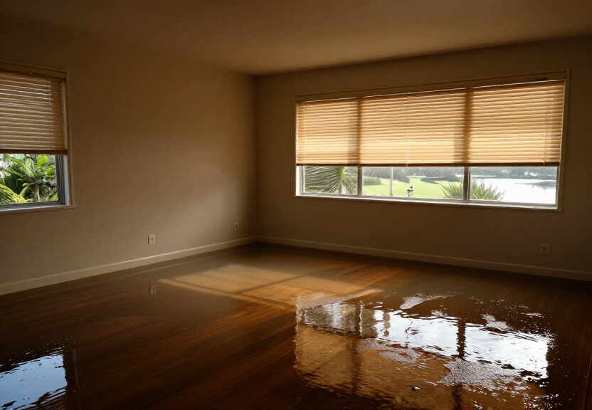Water-damaged basement in Gymea before drying